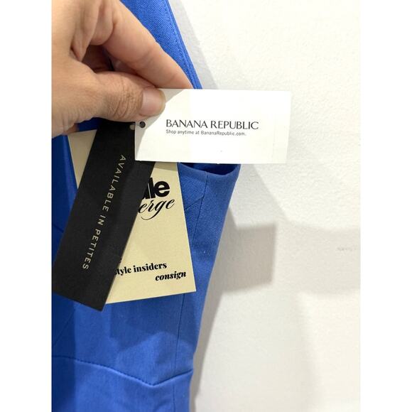 NWT Banana Republic Bi-Stretch Racer-Neck Sheath Mini Dress Blue Women's Size 8 - Picture 4 of 7